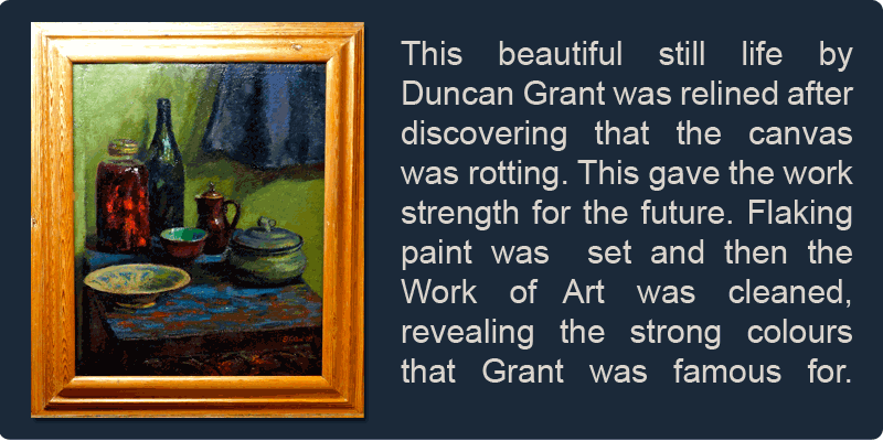 Duncan Grant Still Life - Restored and Conserverd by The Picture Restoration Studios